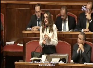 Senato, intervento di solidarietà a Giorgia Meloni